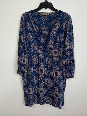 True Craft Navy Floral Print Dress